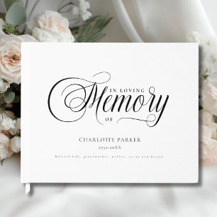 Memorial "In Loving memory" White Guest Book