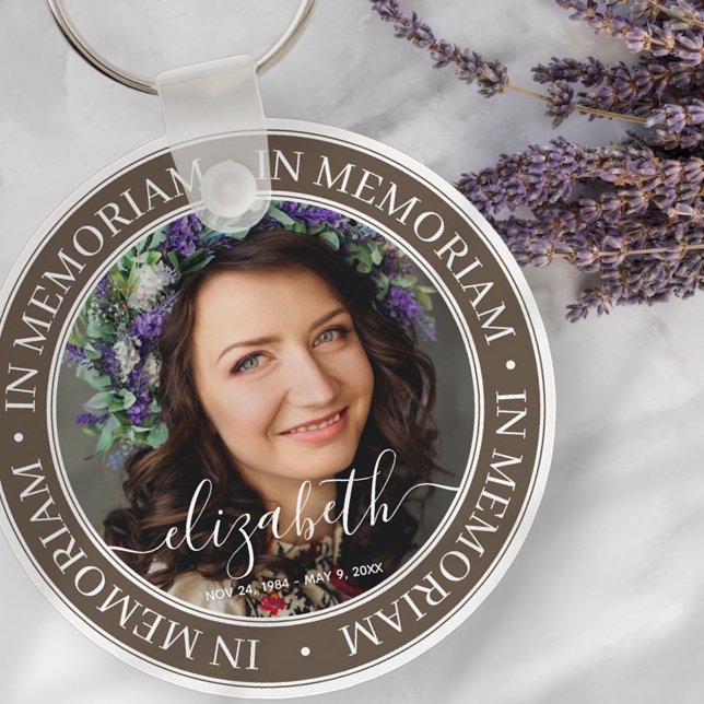 Memorial In Memoriam Elegant Classic Photo Key Ring (Creator Uploaded)