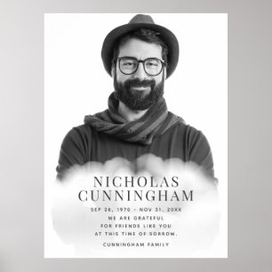 Memorial In the Clouds Modern Classic Simple Photo Poster