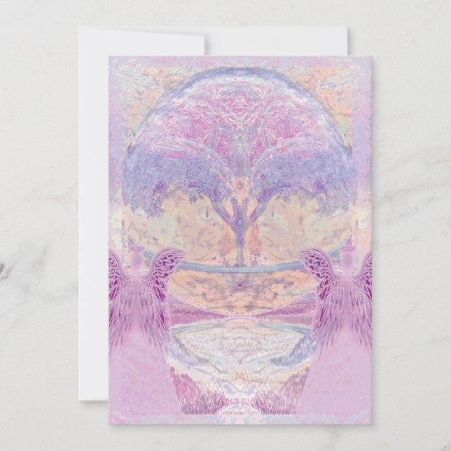 Memorial Invitation | Two Angels & Tree (Front)