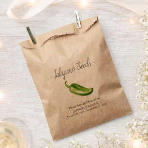 Memorial Jalapeno Seed Funeral Favour Bag
