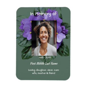 Memorial Keepsake African Violet Magnet