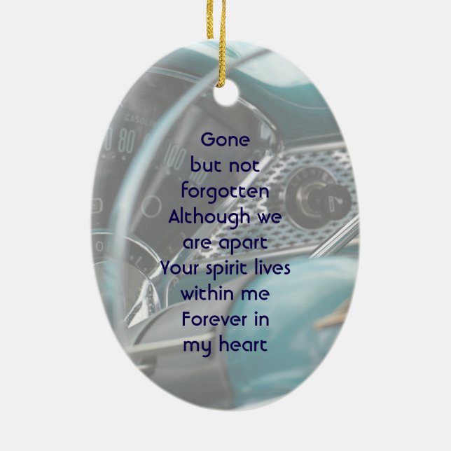 Memorial Keepsake Antique Cars Auto Ceramic Ornament (Back)