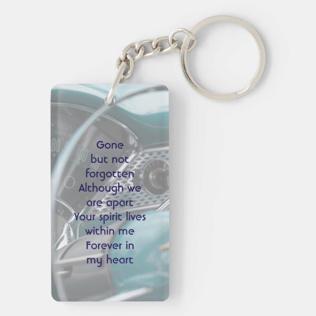 Memorial Keepsake Antique Cars Auto  Key Ring (Back)