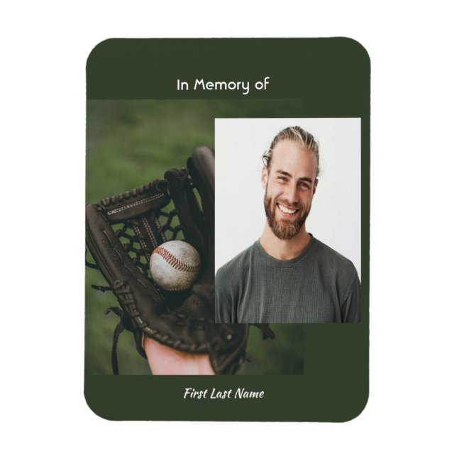Memorial Keepsake Baseball Game Player  Magnet (Vertical)
