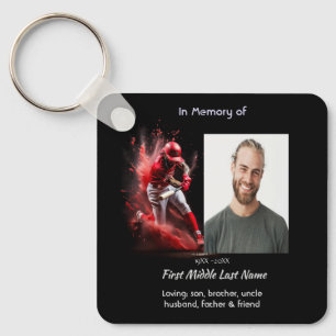 Memorial Keepsake Baseball Softball Key Ring