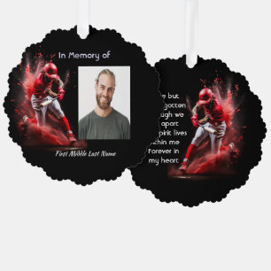 Memorial Keepsake Baseball Softball Tree Decoration Card