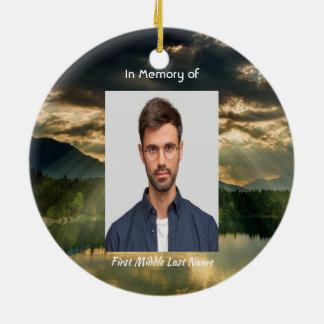 Memorial Keepsake Beautiful Lake Beach Ceramic Ornament