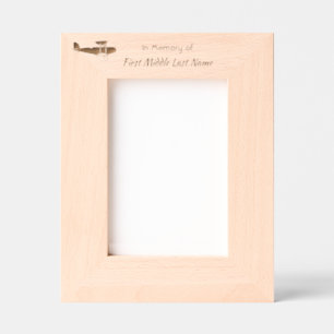 Memorial keepsake Biplane  Pilot Flying Sunset Etched Frames