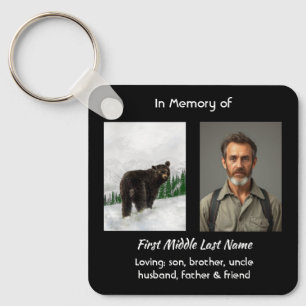 Memorial Keepsake Black Bear Animal Key Ring