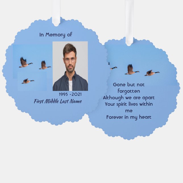  Memorial Keepsake Canada Goose Outdoors Tree Decoration Card (Front/Back)