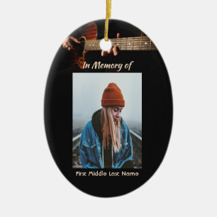 Memorial Keepsake Christian Music Guitar Ceramic Ornament
