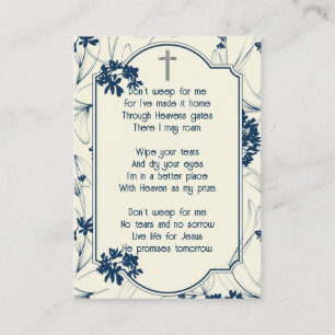 Memorial Keepsake Classic Modern Foliage Business Card