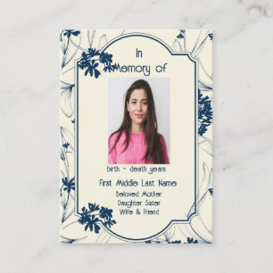 Memorial Keepsake Classic Modern Foliage Business Card