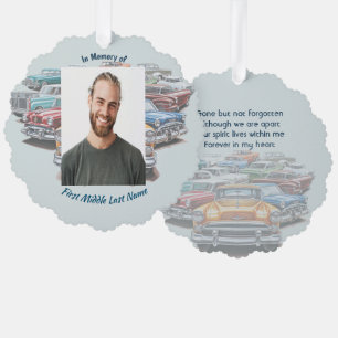 Memorial Keepsake Classic Vintage Car Tree Decoration Card