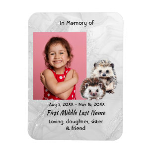 Memorial Keepsake Cute Hedgehog Children   Magnet