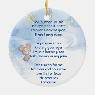 Memorial Keepsake Cute Little Mouse Children Ceramic Ornament