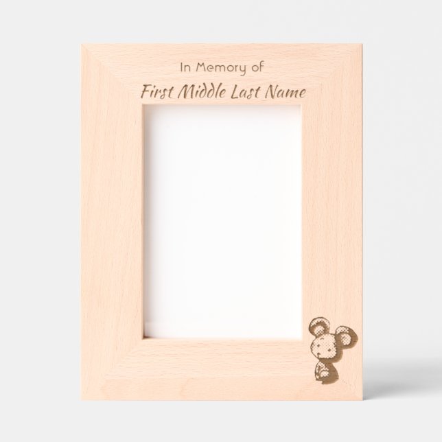 Memorial Keepsake Cute Mouse Children   Etched Frames (Front)