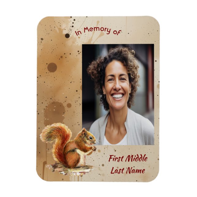 Memorial Keepsake Cute Red Squirrel Magnet (Vertical)