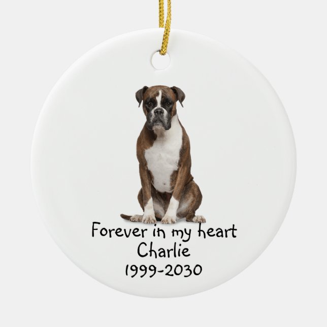 Memorial Keepsake Dog Pet Animal  Ceramic Ornament (Front)