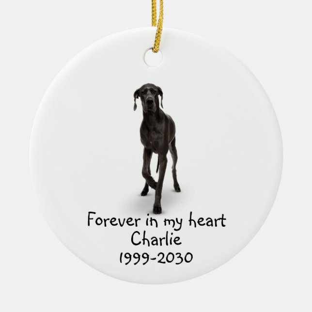 Memorial Keepsake Dog Pet Animal  Ceramic Ornament (Front)
