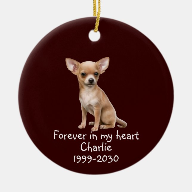 Memorial Keepsake Dog Pet Animal Customise Ceramic Ornament (Front)