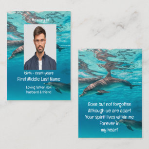 Memorial  Keepsake Dolphins Underwater Ocean Business Card