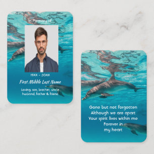 Memorial Keepsake Dolphins Underwater Ocean Business Card