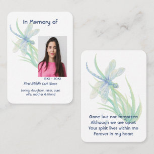 Memorial Keepsake Dragonfly Watercolor Business Card