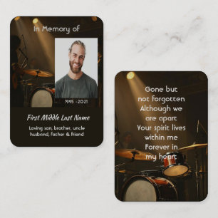 Memorial Keepsake Drummer Drums Band Business Card