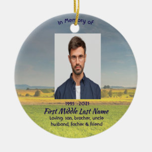 Memorial Keepsake Farm Crop Prairie Ceramic Ornament