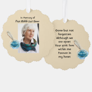 Memorial Keepsake Feather Pen Tree Decoration Card