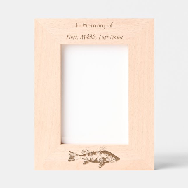 Memorial Keepsake Fishing Lake in Boat Etched Frames (Front)