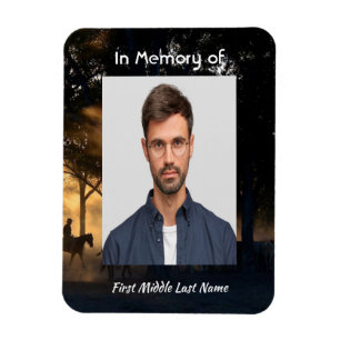 Memorial Keepsake Forest Trail Walk Horses Magnet