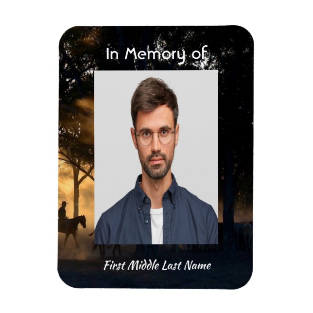 Memorial Keepsake Forest Trail Walk Horses Magnet (Vertical)