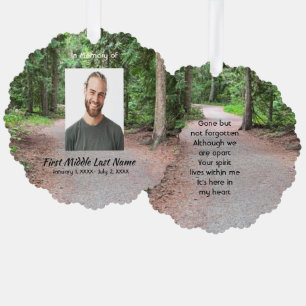 Memorial Keepsake Forest Trees Hike Walk Trail Tree Decoration Card
