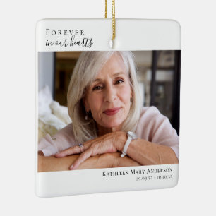 Memorial Keepsake Forever in our Hearts Ceramic Ornament