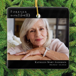 Memorial Keepsake   Forever in our Hearts Ceramic Ornament