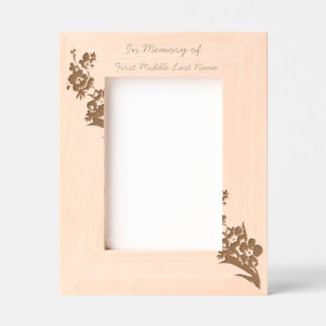  Memorial Keepsake Forget me Not" Flowers Etched Frames (Front)
