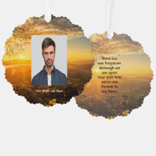 Memorial Keepsake Golden Sunrise  Tree Decoration Card