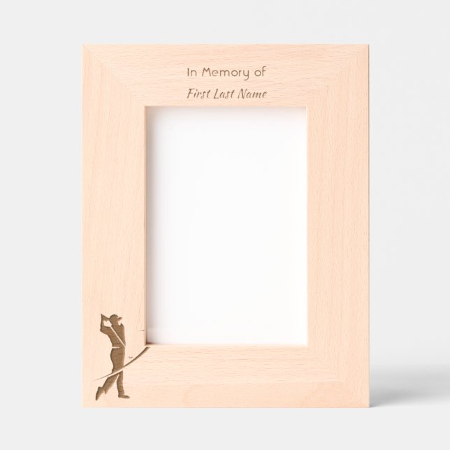Memorial Keepsake Golfer Golfing Golf Etched Frames (Front)