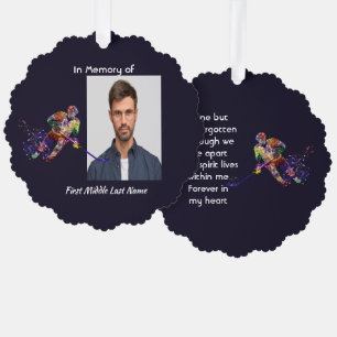 Memorial Keepsake Hockey Player Sport Tree Decoration Card