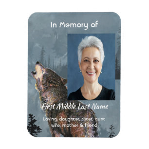 Memorial Keepsake Howling Wolf Art Magnet