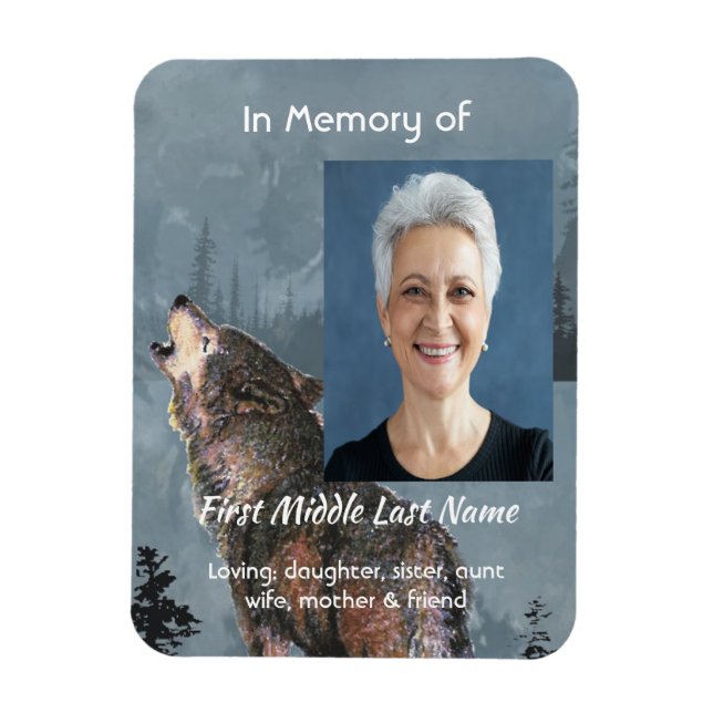 Memorial Keepsake Howling Wolf Art Magnet (Vertical)