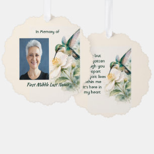 Memorial Keepsake Hummingbird White Flowers Tree Decoration Card