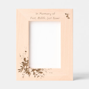 Memorial Keepsake  Hummingbird Yellow Roses  Etched Frames