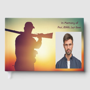 Memorial Keepsake Hunter Hunting Stag Deer Guest Book