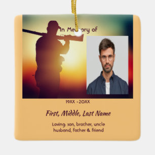 Memorial Keepsake Hunter Stag Deer Ceramic Ornament