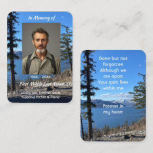 Memorial Keepsake Lake  Forest Trees Business Card