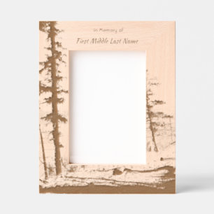 Memorial Keepsake  Lake Forest Trees Etched Frames